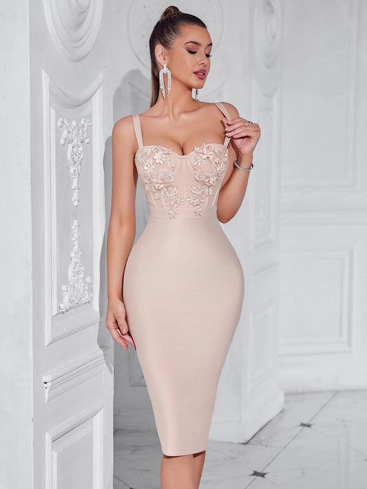 Abito Estivo con Spalline Sottili e Ricami