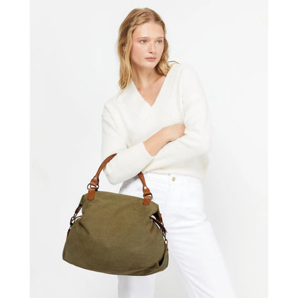 Bolso de Hombro Misako Aramesa con Correa Desmontable — Verde