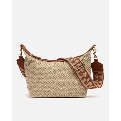 Bandolera de Rafia Misako Ralenca con Correa Jacquard — Natural