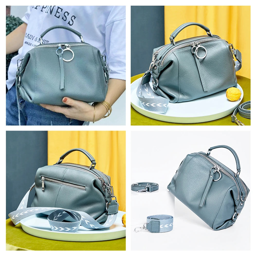 Borsa Boston in Vera Pelle