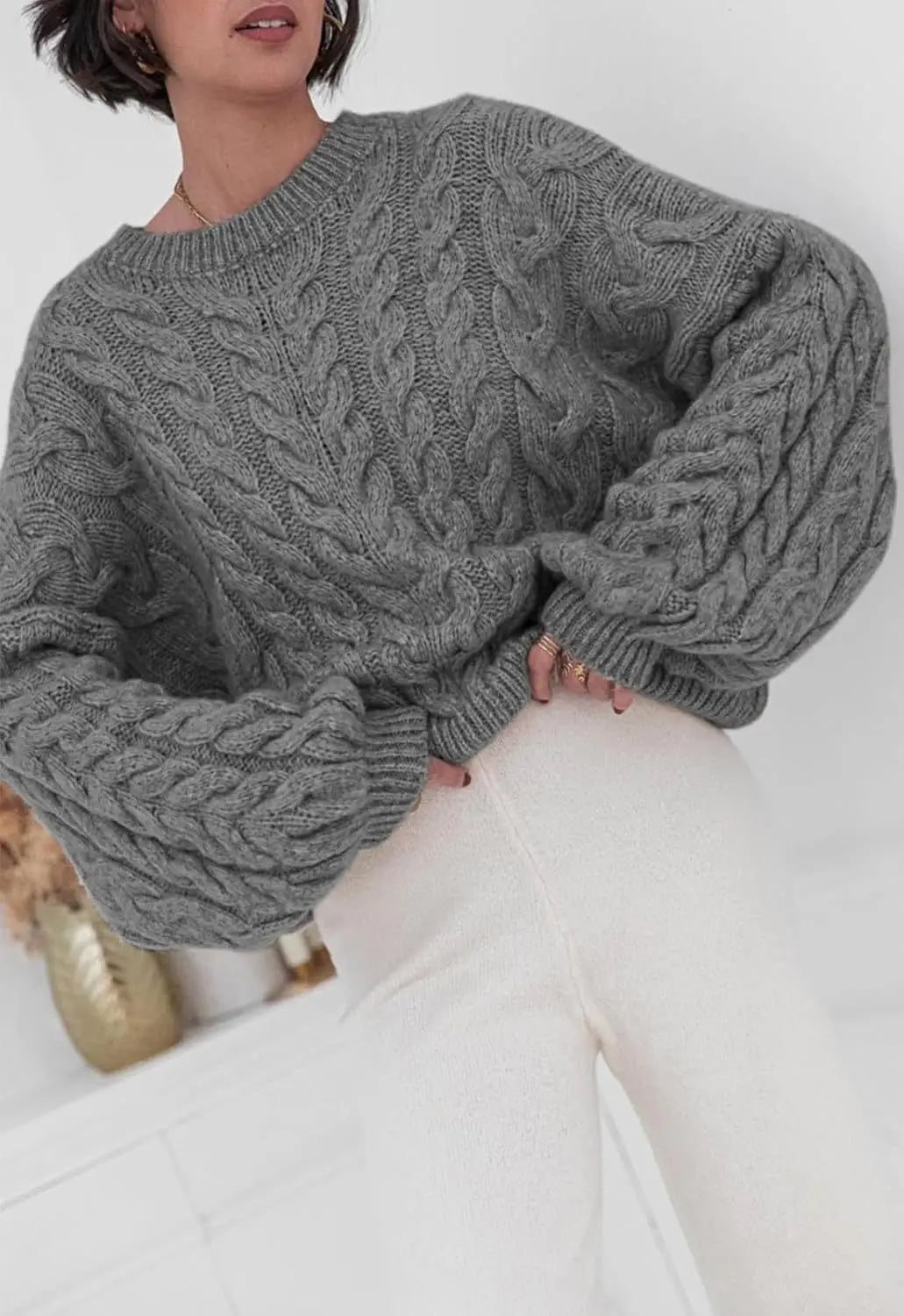 Maglione Stile Retrò Intrecciato