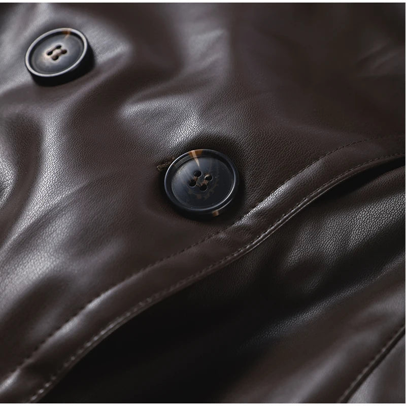 Giacca Donna in Pelle PU con Maxi Revers