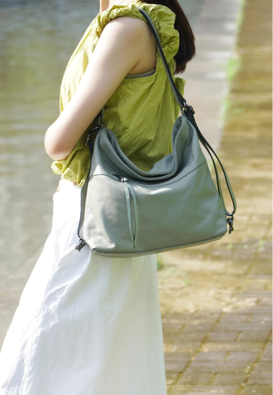 Borsa Trasformabile in Vera Pelle