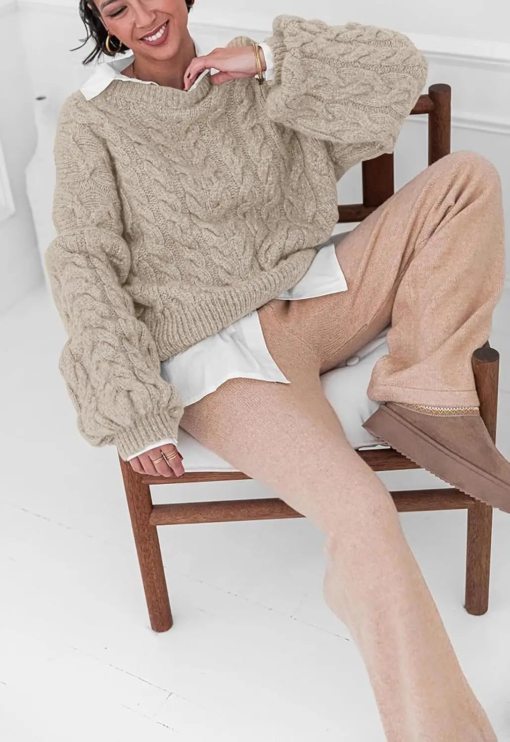 Maglione Stile Retrò Intrecciato