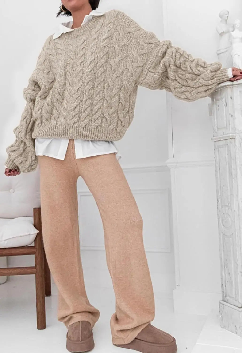 Maglione Stile Retrò Intrecciato