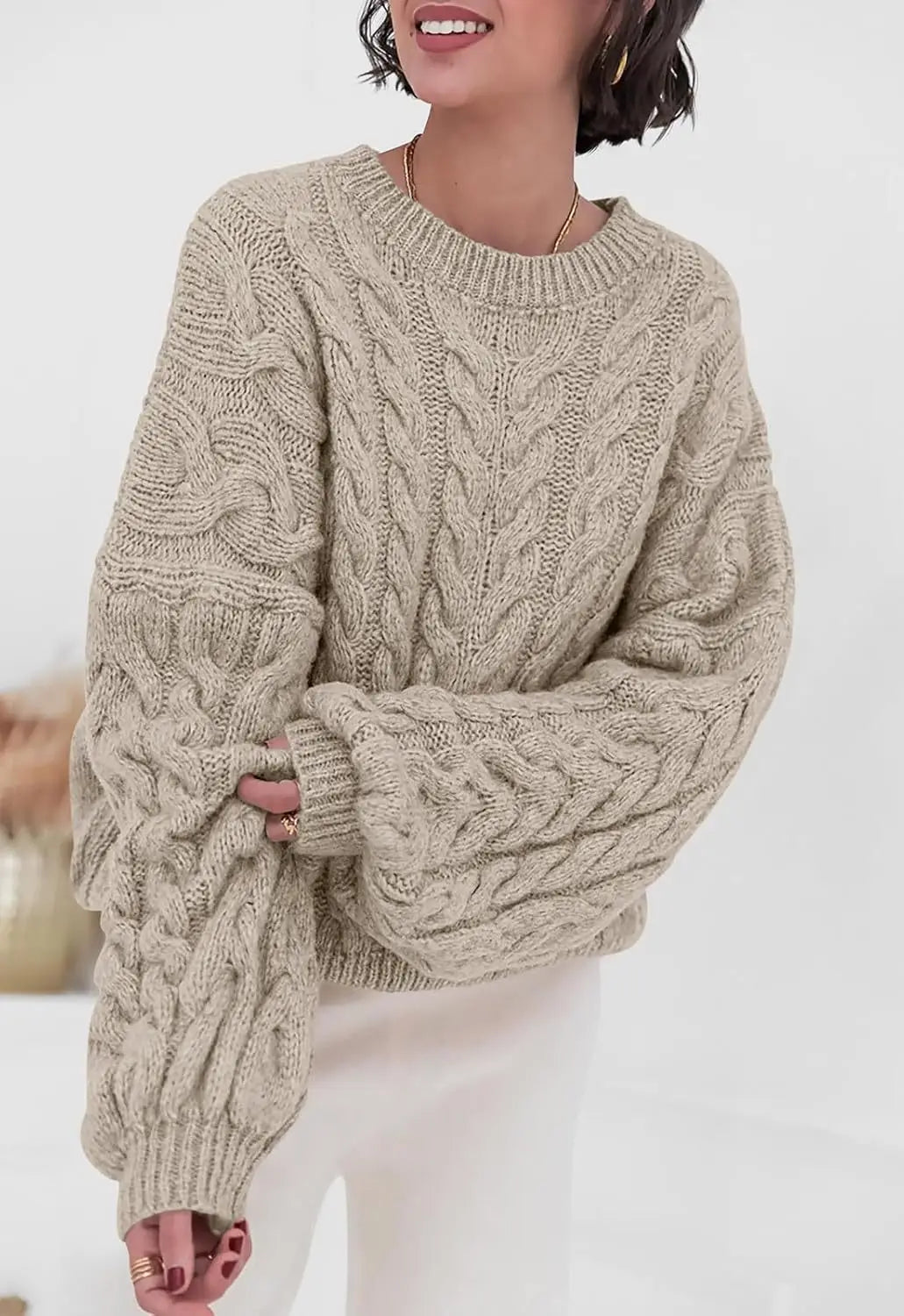 Maglione Stile Retrò Intrecciato