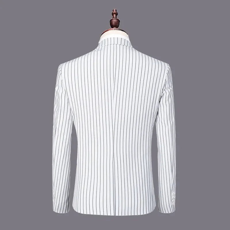 Completo a Righe Uomo 3 Pezzi Slim Fit