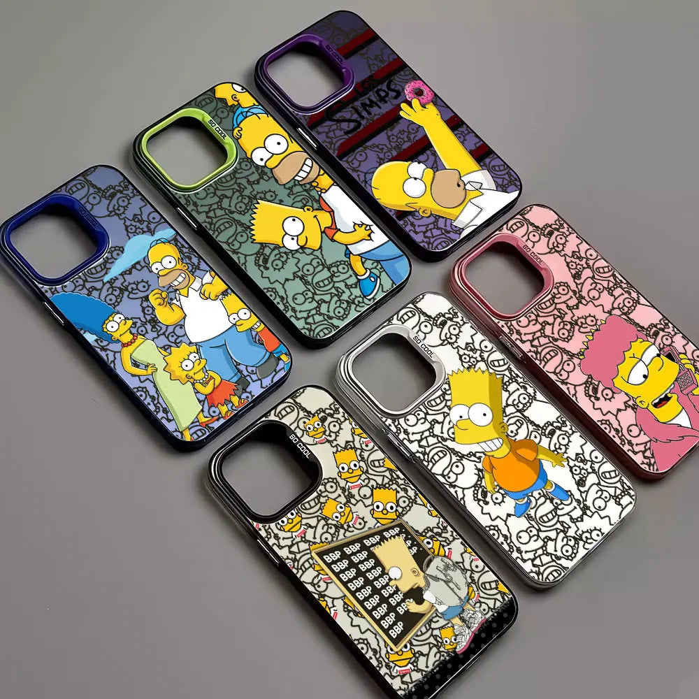 Funda para iPhone 16 con diseño de dibujos animados de Los Simpson