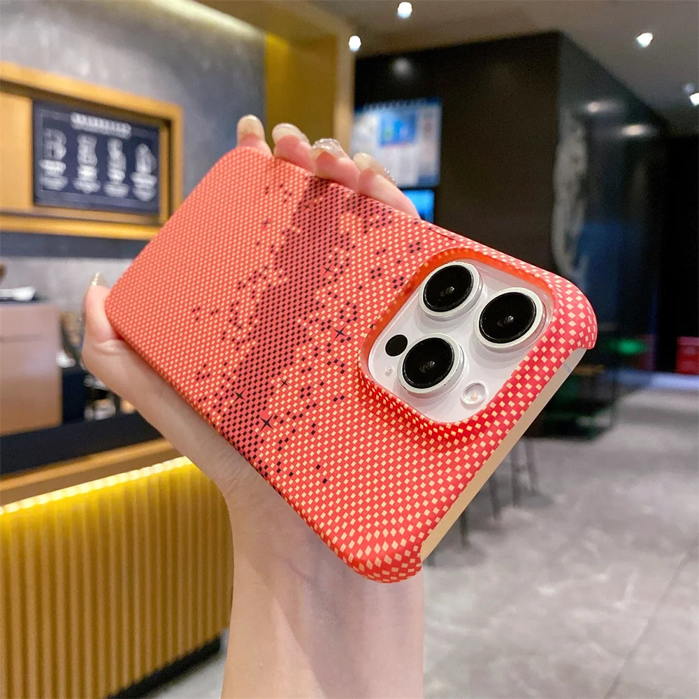 Custodia Protettiva con Design Cielo Stellato e Pattern Kevlar Iphone 16