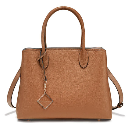 Bolso Shopper de Piel Verdadera — Marrón