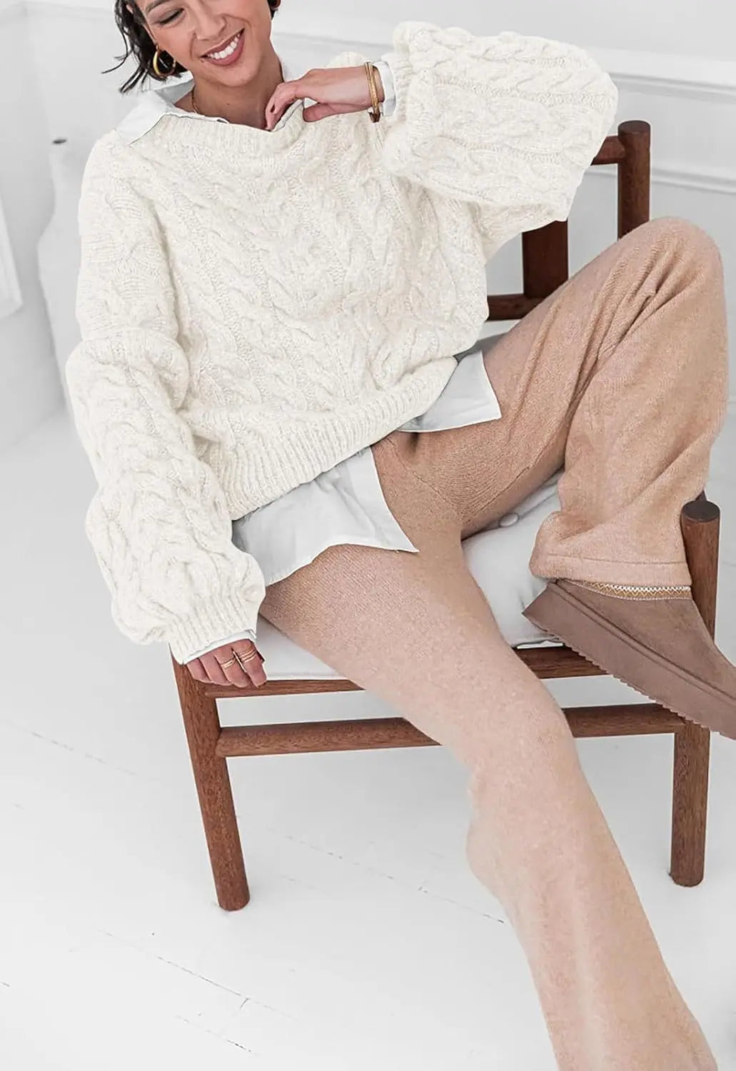 Maglione Stile Retrò Intrecciato