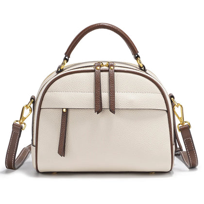 Bolso de hombro de cuero — Beige