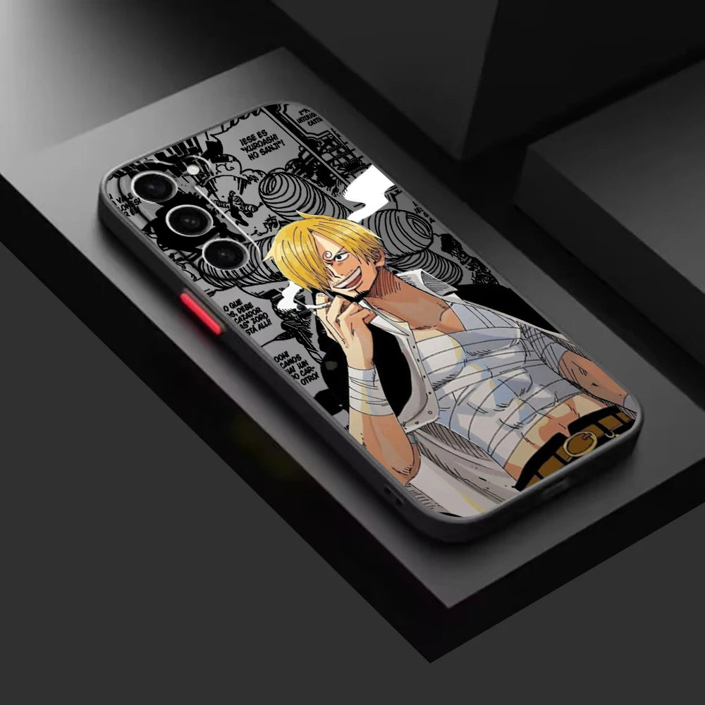 Cover Opaca Traslucida One Piece Luffy per Samsung Galaxy