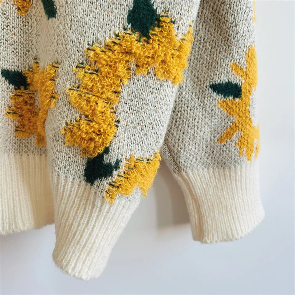 Maglione Ricamo Girasole