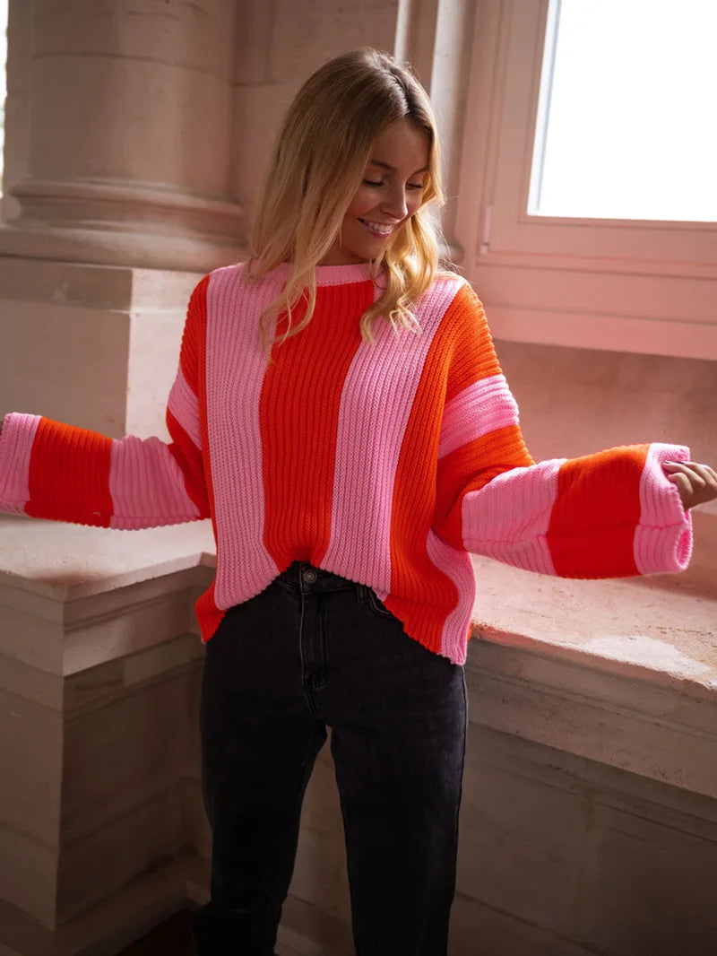 Maglione Righe Colorate Sweet Style