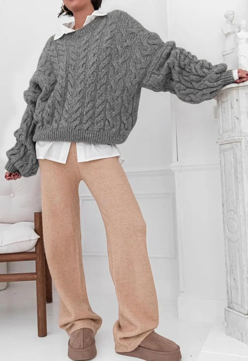Maglione Stile Retrò Intrecciato