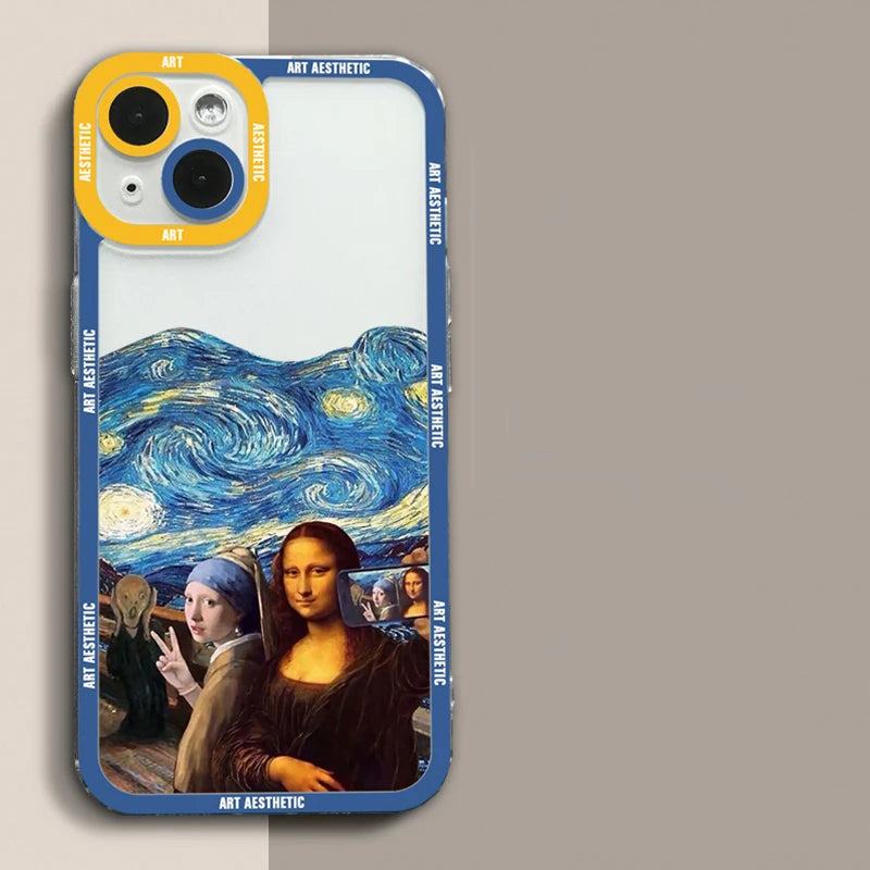 Custodia Trasparente con Diseño Artístico per iPhone 16