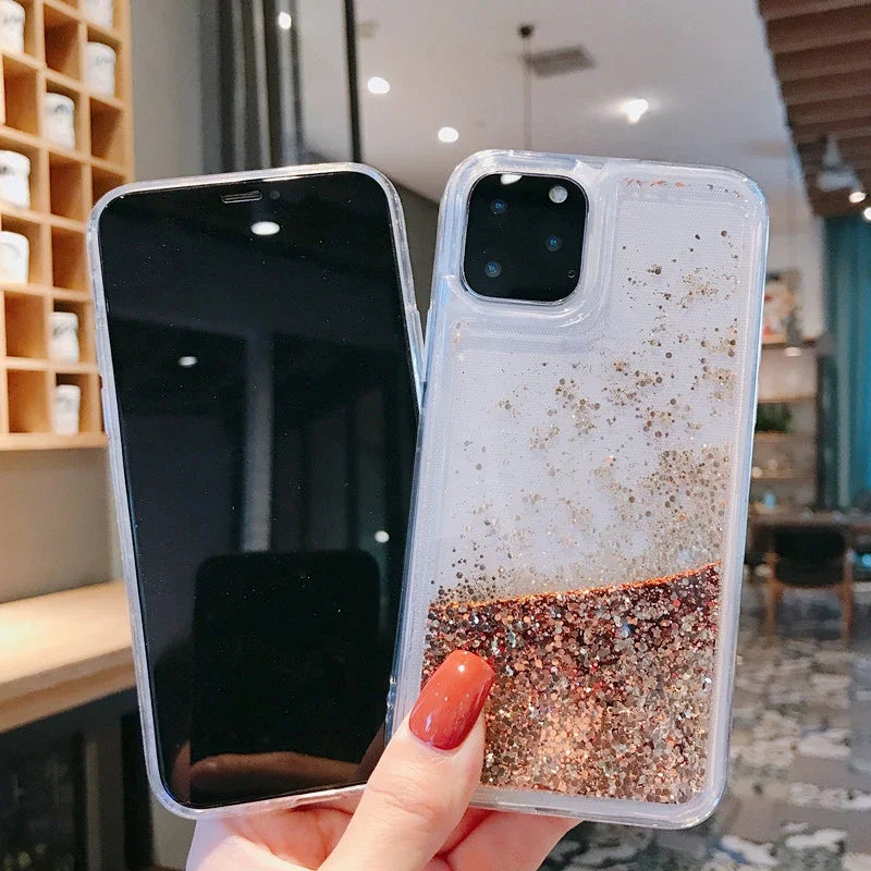 Custodia con Paillettes a Forma di Stella per iPhone