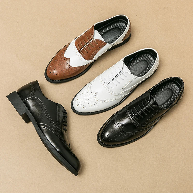 Scarpe Oxford Brogue da Uomo in Pelle