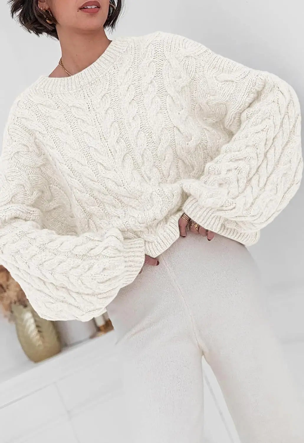 Maglione Stile Retrò Intrecciato