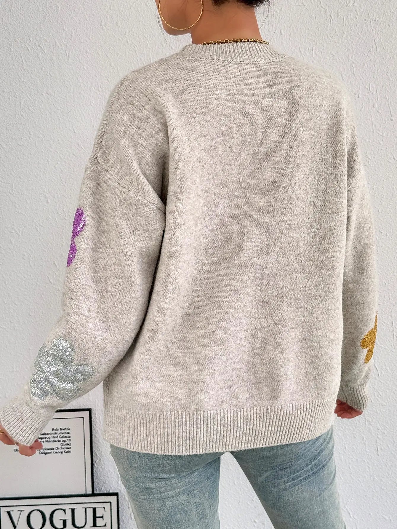 Maglione Dettagli Floreali