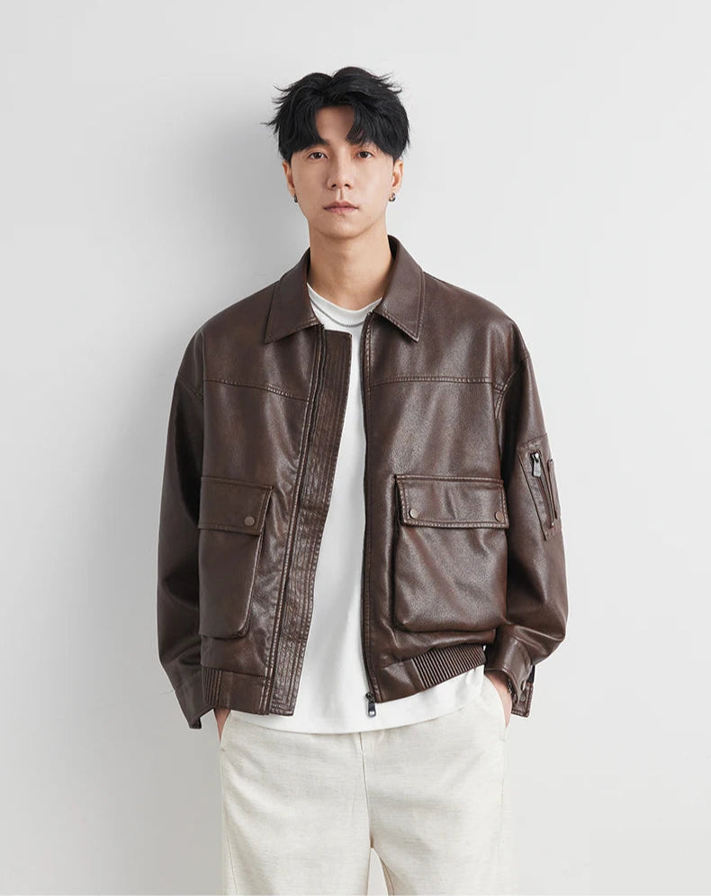 Giacca Uomo in Ecopelle Vintage