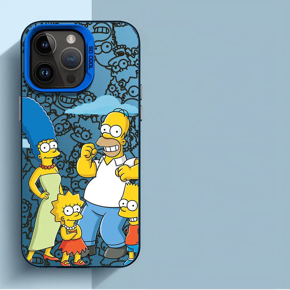 Funda para iPhone 16 con diseño de dibujos animados de Los Simpson