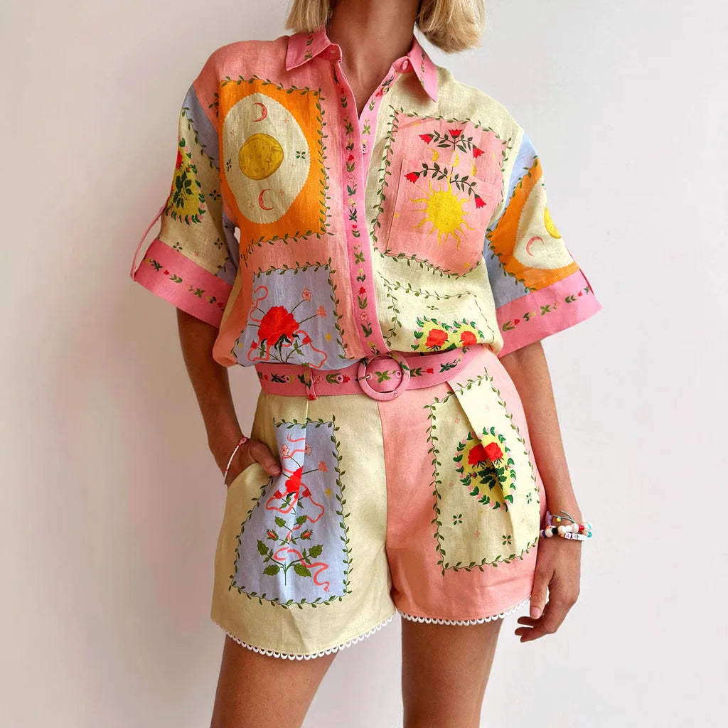 Completo Estivo Donna Camicia e Shorts