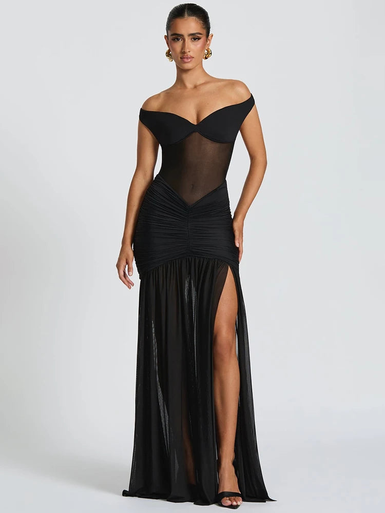 Maxi Dress Schiena Scoperta con Spacco