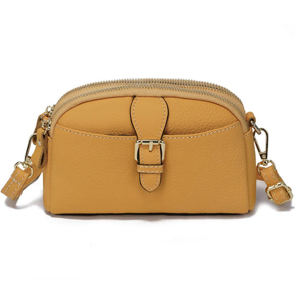 Cartera de cuero genuino — Amarillo