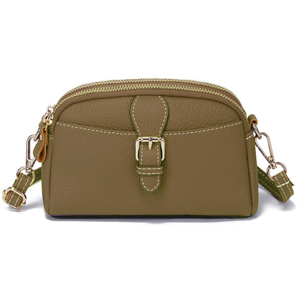 Cartera de cuero genuino — Gris