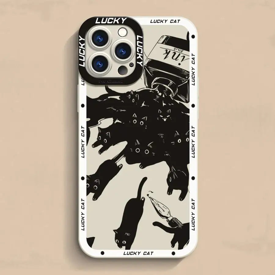 Custodia Protettiva con Design Lucky Cat per iPhone 14