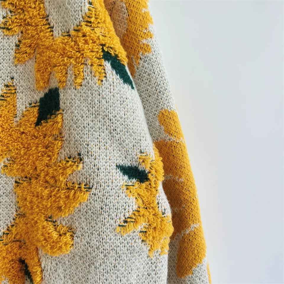 Maglione Ricamo Girasole