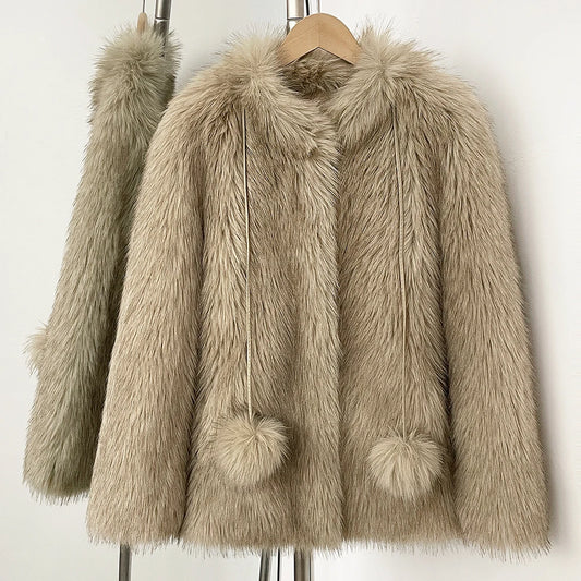 Cappotto Donna Faux Fox Fur