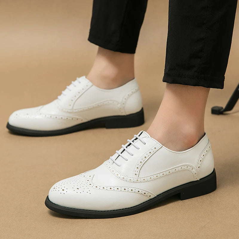 Scarpe Oxford Brogue da Uomo in Pelle