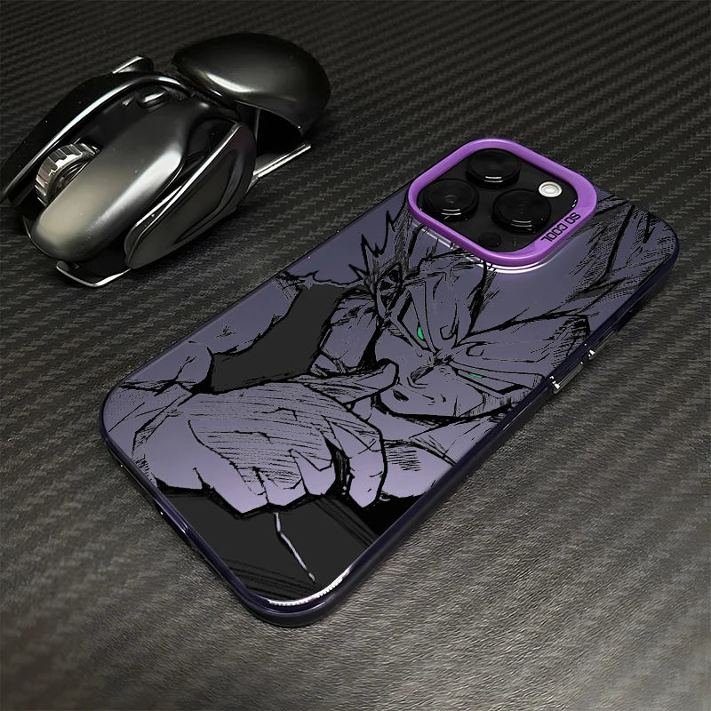 Cover Colorata e Argento per iPhone – Design Saiyan di Dragon Ball