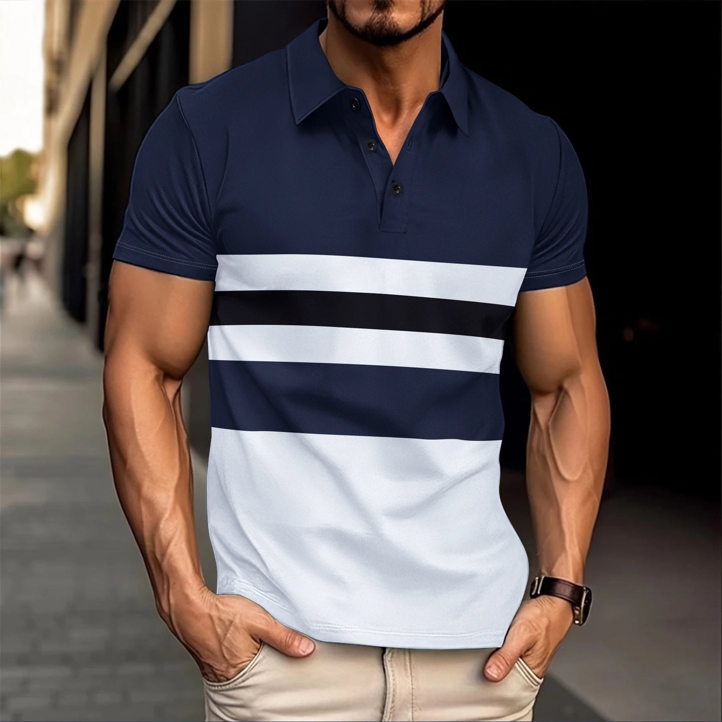 Polo Uomo a Righe Estiva