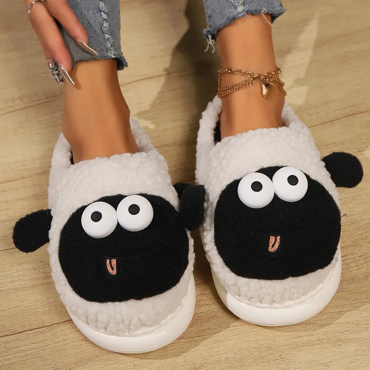 Pantofole Unisex Invernali a Forma di Pecora