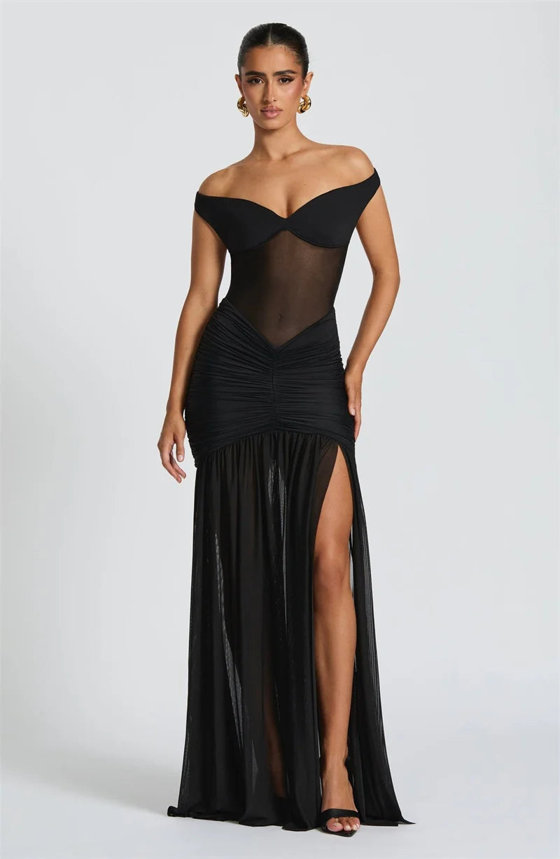 Maxi Dress Schiena Scoperta con Spacco