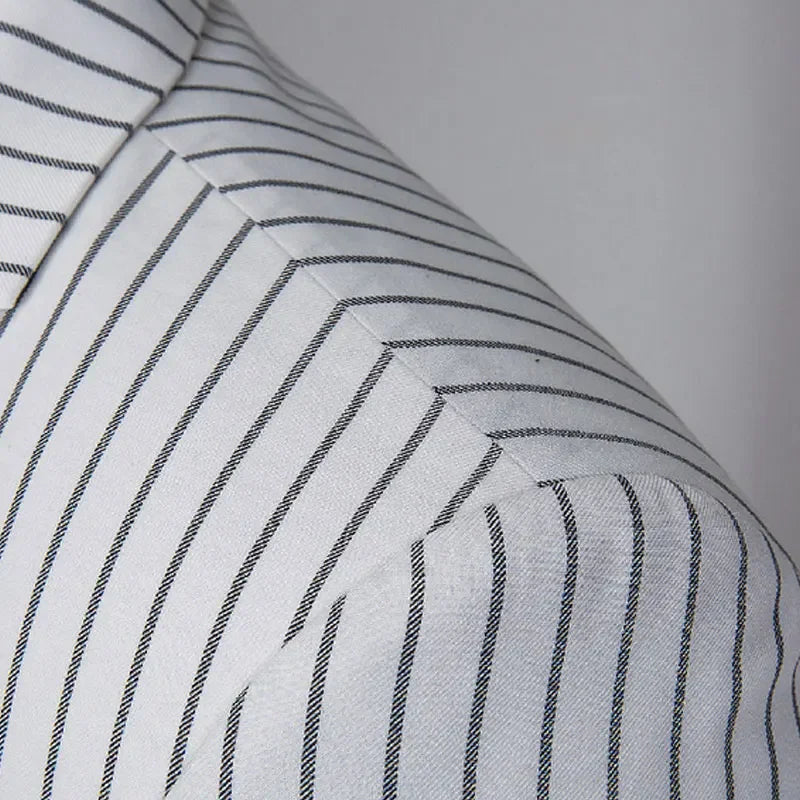 Completo a Righe Uomo 3 Pezzi Slim Fit