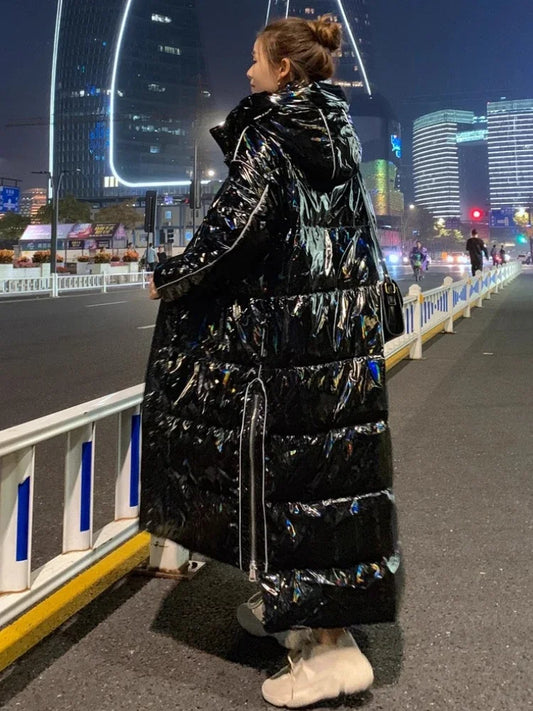 Piumino Lungo Donna Invernale Lucido