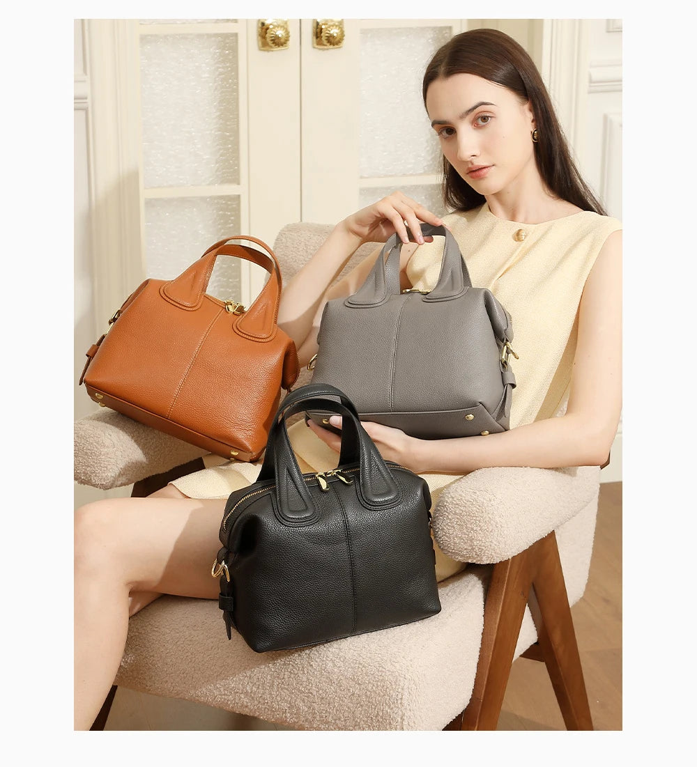 Borsa Boston in Vera Pelle