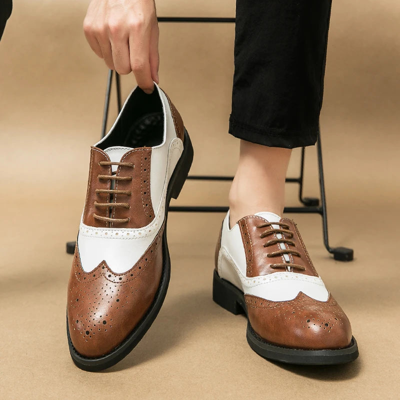 Scarpe Oxford Brogue da Uomo in Pelle
