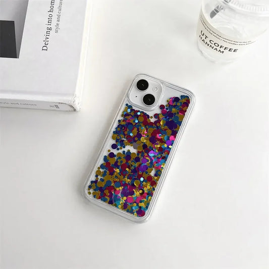 Custodia con Effetto Sabbie Mobili e Paillettes per iPhone