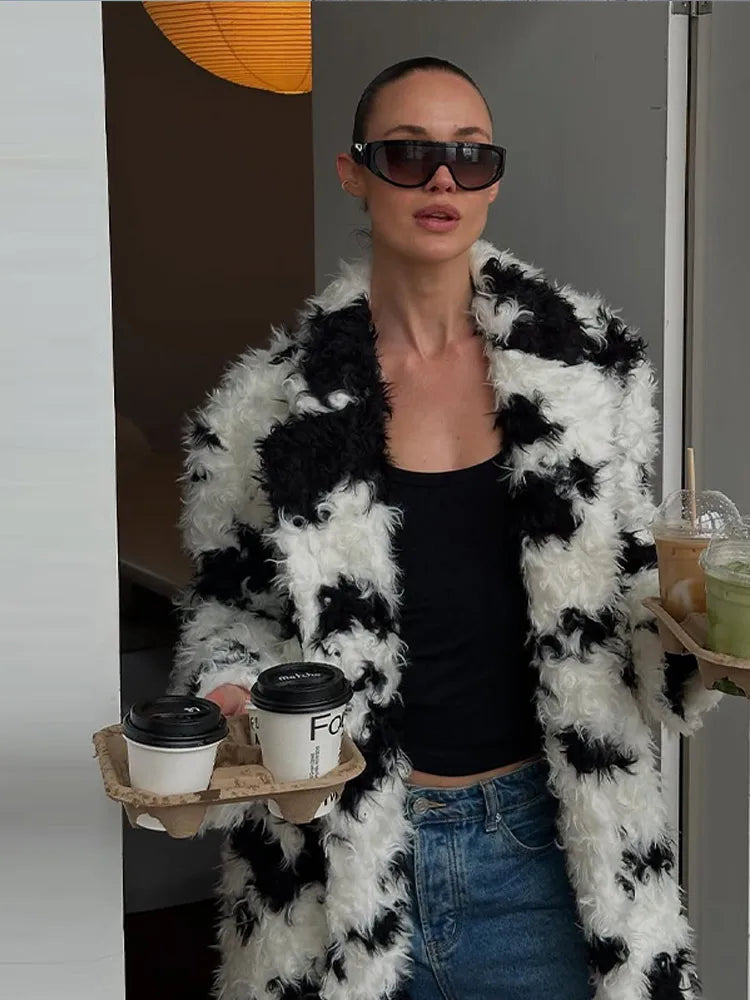 Cappotto Lungo Donna in Eco-Pelliccia