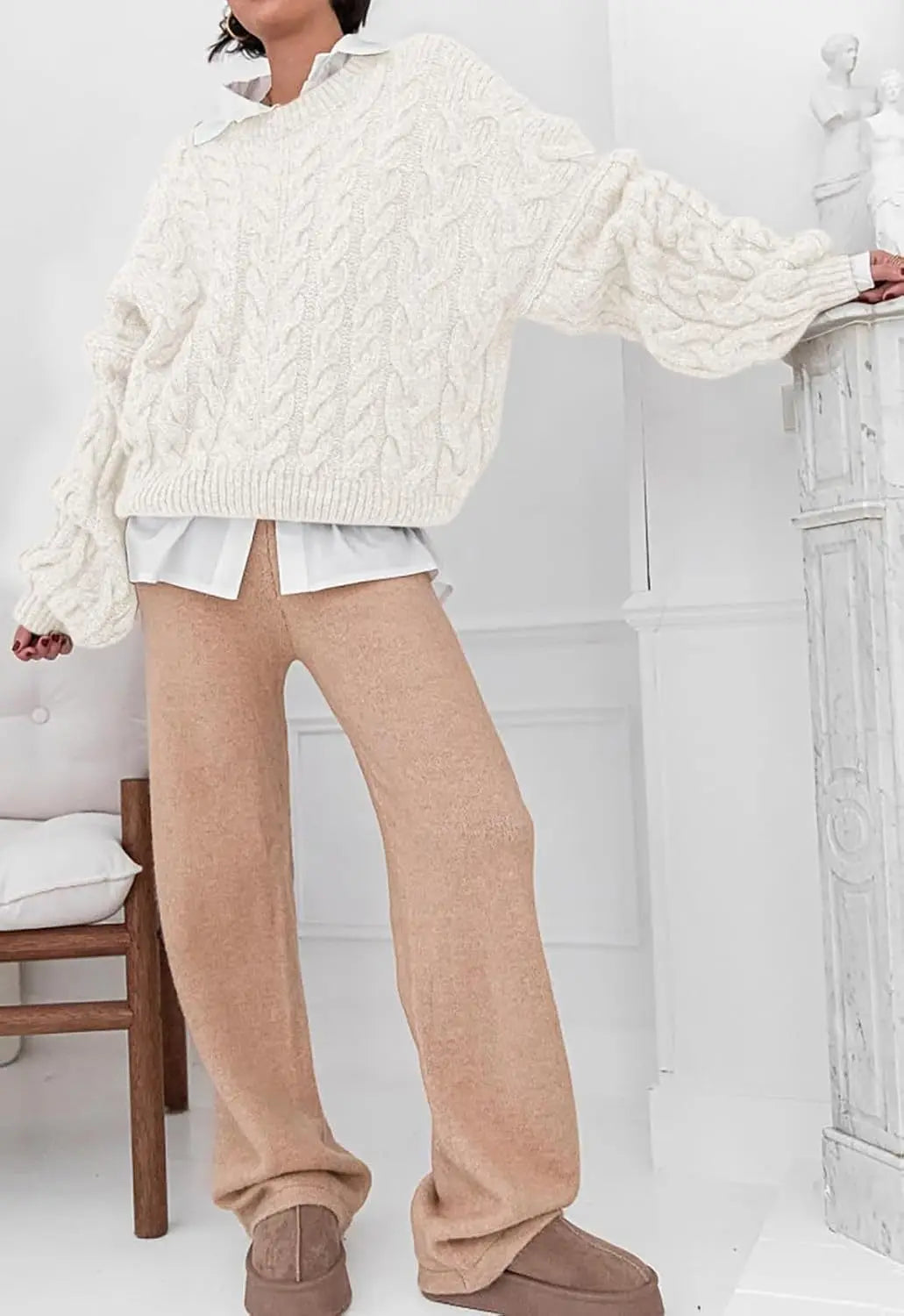Maglione Stile Retrò Intrecciato
