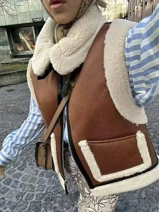 Gilet Donna in Suede Vintage