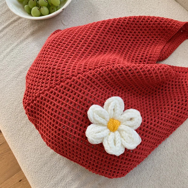 Borsa Estiva Intrecciata con Fiore