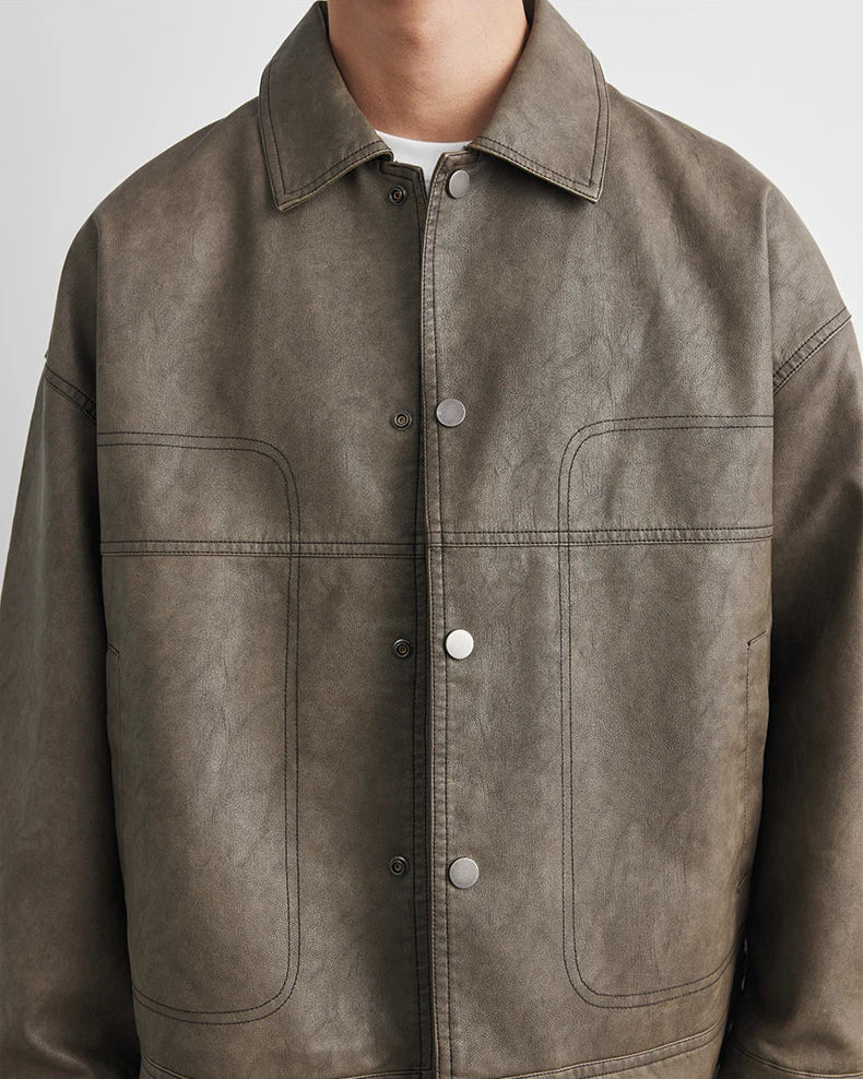 Giacca Uomo in Pelle Stile British