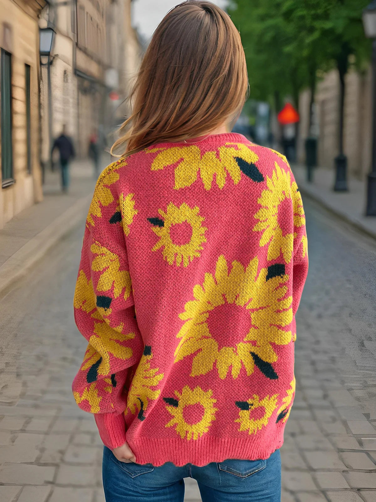 Maglione Ricamo Girasole